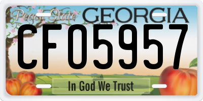 GA license plate CFO5957