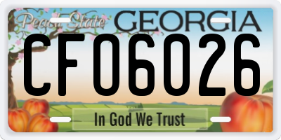 GA license plate CFO6026