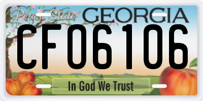 GA license plate CFO6106