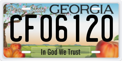 GA license plate CFO6120