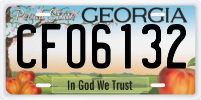 GA license plate CFO6132