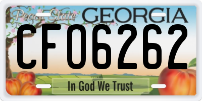 GA license plate CFO6262