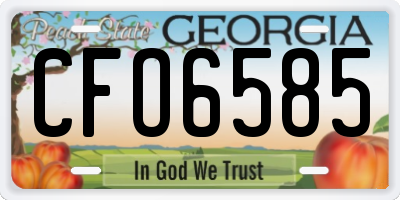 GA license plate CFO6585