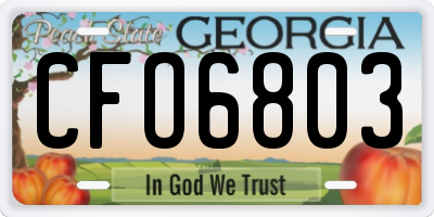 GA license plate CFO6803