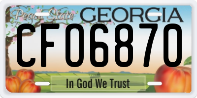 GA license plate CFO6870
