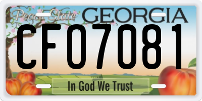 GA license plate CFO7081