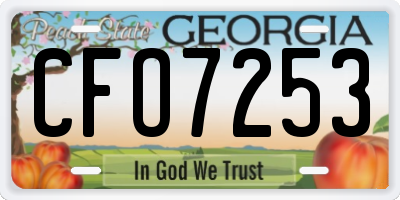 GA license plate CFO7253