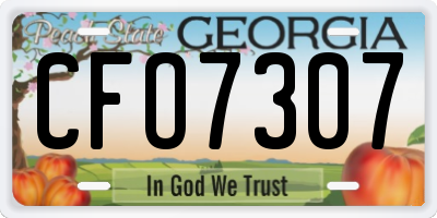 GA license plate CFO7307