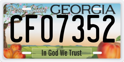 GA license plate CFO7352