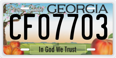GA license plate CFO7703