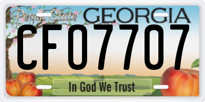 GA license plate CFO7707