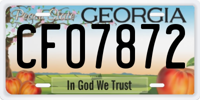 GA license plate CFO7872