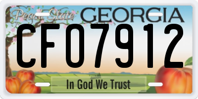 GA license plate CFO7912