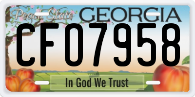 GA license plate CFO7958