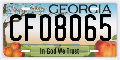 GA license plate CFO8065