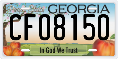 GA license plate CFO8150