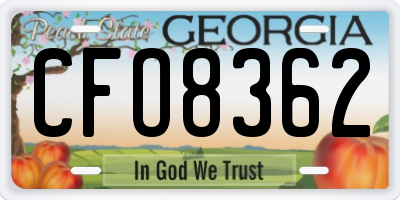 GA license plate CFO8362