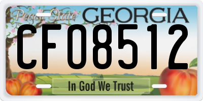 GA license plate CFO8512