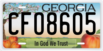 GA license plate CFO8605