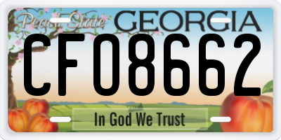 GA license plate CFO8662