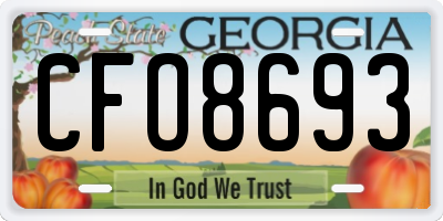 GA license plate CFO8693