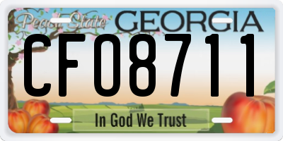 GA license plate CFO8711
