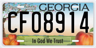 GA license plate CFO8914