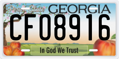GA license plate CFO8916
