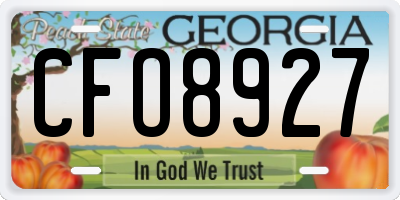 GA license plate CFO8927