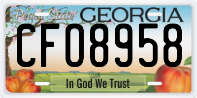 GA license plate CFO8958