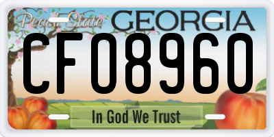 GA license plate CFO8960