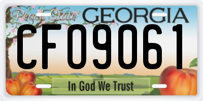 GA license plate CFO9061