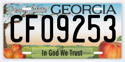GA license plate CFO9253