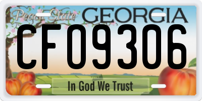 GA license plate CFO9306
