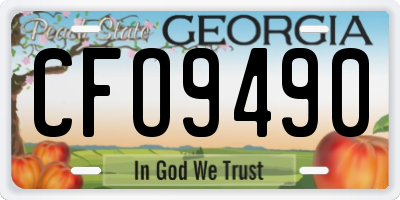 GA license plate CFO9490