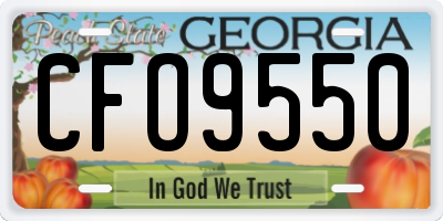 GA license plate CFO9550