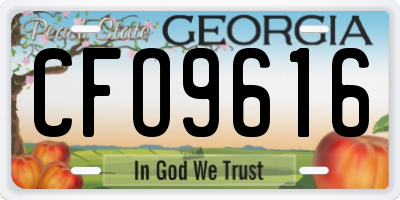 GA license plate CFO9616