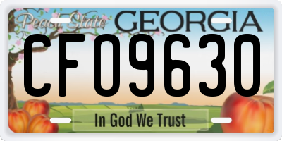 GA license plate CFO9630