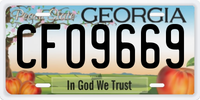 GA license plate CFO9669
