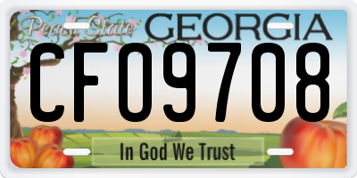 GA license plate CFO9708