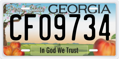 GA license plate CFO9734