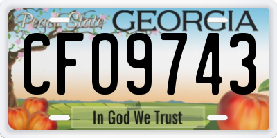 GA license plate CFO9743