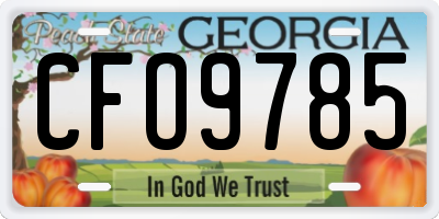 GA license plate CFO9785