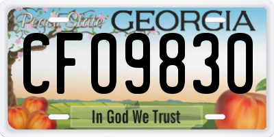 GA license plate CFO9830