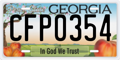 GA license plate CFP0354