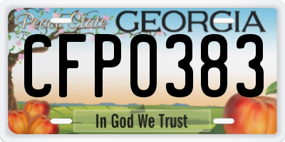 GA license plate CFP0383
