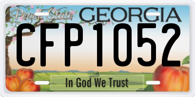 GA license plate CFP1052