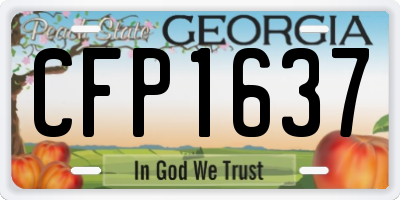 GA license plate CFP1637