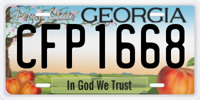 GA license plate CFP1668
