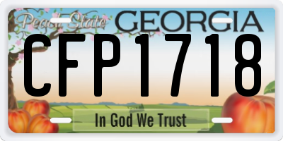GA license plate CFP1718